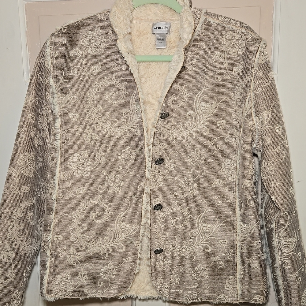 Chico's Beige Floral Jacket